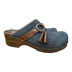 Dansko Shannon Tassel Clog Snake Embossed Leather Women size 40 US 10